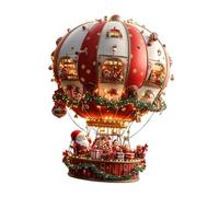 Folpus Décoration de Noël Suspendue en Forme de montgolfière avec Le Père Noël, 20 x 20 cm, élément décoratif 2D Plat pour Salon, terrasse ou Salle à Manger, Style A