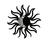 Folpus Décoration murale en fer soleil et lune, ornement métal, décoration artistique pour hôtel