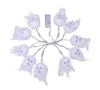 Folpus d'halloween, Tête Maléfique, Squelette Décoratif à Suspendre à Une Fenêtre, Lumières LED d'halloween pour Portail, Chambre, Lumières Chaudes
