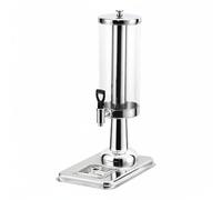 Folpus Distributeur de Jus Double avec Bec Verseur Pratique en Acier Inoxydable et PC pour Service Rapide Adapté à l'Usage en Buffet Restaurant Traiteur Banquet, Argent, Argent, Tête Unique 3L