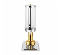 Folpus Distributeur de Jus Double avec Bec Verseur Pratique en Acier Inoxydable et PC pour Service Rapide Adapté à l'Usage en Buffet Restaurant Traiteur Banquet, Or, Or, Tête Unique 3L