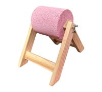 Folpus Distributeur friandises pour Poules, Support en Bois, Tambour Rotatif perforé, Bords Lisses, Aide à Tailler Le Bec naturellement, Hauteur 16,8 cm, Style C