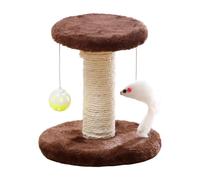 Folpus en sisal, Cadre d'escalade pour Chat d'intérieur, Jouet d'exercice pour Chat, Poteau Mignon pour Chat avec Tour à balles pour Chaton, Brun