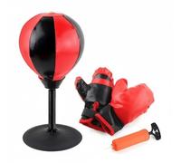 Folpus Enfants Ballon de de Boxe Jouet de Boxe Sac de Frappe Ballon de Punch pour Bureau avec Ressort Solide et Balle en PU Résiliente et Support à Ventouse, avec Gants