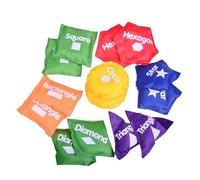 Folpus Ensemble de jouets de sacs de haricots Cornhole pour enfants, sac de lancer amusant pour jeux en famille, fête d'anniversaire pour enfants et adultes, Géométrie