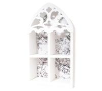 Folpus Étagère d'affichage Mural étagère Suspendue décor de Salle à la Maison Figurine étagère étagère en Bois pour huiles essentielles, Grille Blanche 4
