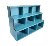 Folpus Étagère de Rangement Murale Ouverte à 3 Niveaux, vitrine trapézoïdale, Organisateur, 9 Cubes, présentoir pour Petites Statues et Papeterie