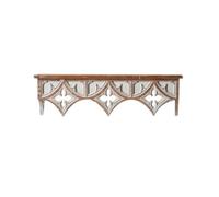 Folpus Étagère Murale Étagère Décorative Tablette Suspendue Meuble Mural Plateau d'Exposition avec Finition Blanche Usée et Motifs Découpés Dessus Ambiance, 60 18 17cm, Modèle Moyen-A1623