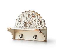 Folpus Étagère Murale Étagère Support Tableau Meuble Décor Fleur Sculptée et Bords Usés Vintage Panneau Décoratif et Rangement Adaptée à Entrée Couloir