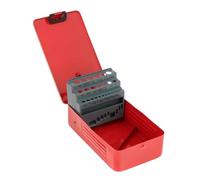 Folpus Étui pour forets hélicoïdaux, Support de forets, Fer, Accessoire Vide Robuste, Mallette de Rangement indexée, boîte d'indexation de forets, 25 emplacements