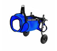 Folpus Fauteuil Roulant Chien Appareil de Soutien Chariot Mobilité Aide Structure Pliable en Alliage d'Aluminium Stable Transport Facile Convient à, Bleu, M 5-10 Kg