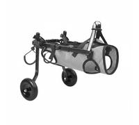 Folpus Fauteuil Roulant Chien Appareil de Soutien Chariot Mobilité Aide Structure Pliable en Alliage d'Aluminium Stable Transport Facile Convient à, Gris Clair, M 5-10 Kg