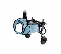 Folpus Fauteuil Roulant Chien Appareil de Soutien Chariot Mobilité Aide Structure Pliable en Alliage d'Aluminium Stable Transport Facile Convient à, Bleu Clair, S 3-5.5 Kg