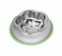 Folpus Gamelle Industrielle Gamelle Chiot Gamelle Chat Bol Antiglisse Acier Inoxydable 304 Base Anneau Silicone Antidérapant Conçu Contre Le Basculement Pavé, Vert, Cuve Unique