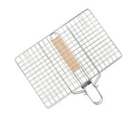 Folpus Grille à Poisson Pliante Supérieur Pliable, Panier Barbecue Poignée En Bois, Réutilible, pr Camng