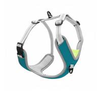 Folpus Harnais Ajustable Harnais pour Chien Gilet Peitoral Laisse Collier à Ajustement Personnalisé avec Boucles Coulissantes Structure Rembourrée et Maille, Bleu, L