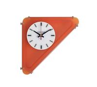 Folpus Horloge Murale Acrylique Triangulaire Double Face Mouvement Continu Silencieux avec Lecture Claire Cadran Blanc Fixation De Convient aux Bureaux Salles de ouloirs