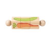 Folpus Jeu de Construction en Bois à tordre, Puzzle éducatif, Bloc Rotatif à Faire Tourner, Cadeau d'anniversaire pour Enfants, Légume