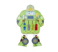 Folpus Jeu Éducatif pour Enfants Tableau d'Activité Panneau Sensoriel Robot Camion Poubelle à Suspendre Bois MDF Exploration Manuelle Coordination Adaptée