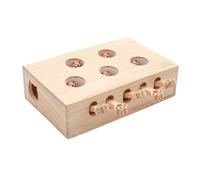 Folpus Jeu Interactif Félin Boîte d'Activité, Modèle De Jeu De Type Tape-Taupe avec Cinq Trous Et Poupées