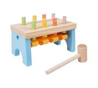 Folpus Jeu martelage en Bois coloré avec maillet et 8 Chevilles pour Enfants 2 à 4 Ans.