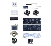 Folpus Kit D'horloge Numérique DIY, Horloge électronique avec Mesure de La Température et de L'humidité, Projet de Soudure pour La Maison, sans Couverture