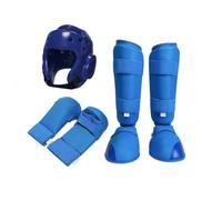 Folpus Kit Protection Karaté Protège-Tête Réglable Ensemble D'équipement Karaté Protège-Tibias Polyvalent Équipement Sparring Gants
