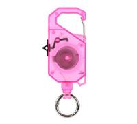 Folpus Laisse de Canne à Pêche Enrouleur Porte Clés Cordon Rétractable avec Verrou Sécurisé Antichute Plastique et Câble Acier Suitable pour Pêche Côtière Kayak Barque Promenade sur Jetée, Magenta