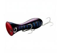 Folpus Leurres Popper de Surface Appât Dur Leurres Poissonnage Bouchon de Pêche Compact en avec Yeux Équilibrage pour Lancer Longue Distance Pêche en Surface, Violet, Noir Et Bleu