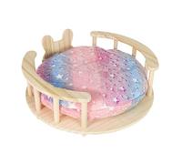 Folpus Lit de Lapin avec Tapis Mignon Forme de Refroidissement Refuge Bunny Playhouse Small Pets Pet House pour Chiot Guinée Pigs Chinchillas Hamsters Rat, Rond