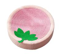 Folpus Lit Griffoir pour Chat Tapis Rond Couchage Confortable Planche de Grattage Double Fonction pour Le Repos Adapté pour Protéger Sols et Meubles, Fraise