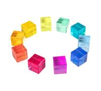Folpus Lot de 100 Cubes en Acrylique, Blocs de Construction, Jouets éducatifs pour la motricité Fine, empilables, pour Les toutpetits, pour