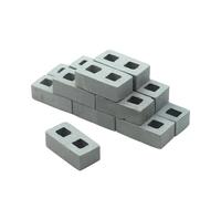 Folpus Lot de 13 mini-dioramas en briques à l'échelle 1:12 pour loisirs créatifs, projets d'architecture, jardin féerique, Gris