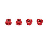 Folpus Lot de 4 écrous de roue à bride M2 pour crawler RC 1/30, pièces détachées pour voiture RC, installation facile, portables, visserie en alliage, Rouge