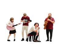 Folpus Lot de 4 figurines miniatures à l'échelle 1:64, représentant un groupe de quatre musiciens, idéales pour les jeux de rôle et les projets de
