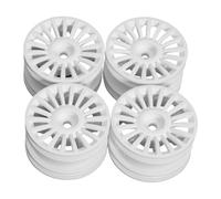 Folpus Lot de 4 moyeux de roue pour voiture de course, jantes RC, diamètre de 1,65 pouce, installation facile, accessoires blancs pour 1:10 M05 Hbbx Tjxx