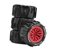 Folpus Lot de 4 pneus RC de rechange à l'échelle 1/18, pièces de rechange élégantes, installation facile, composants robustes pour, Rouge