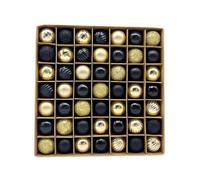 Folpus Lot de 49 boules de Noël légères pour sapin de Noël, or Noir