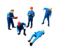 Folpus Lot de 5 figurines miniatures à l'échelle 1/64, décoration de, mécanicien automobile, réparateur, accessoires pour maison de poupée,