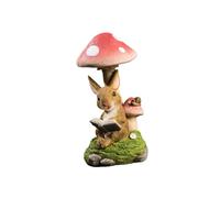 Folpus Lumière solaire de statue d'animal, lumière de figurine d'animal de jardin, lumière de voie nouveauté statue d'animal solaire à LED, pour balcon de, lapin