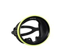 Folpus Lunettes de Plongée Silicone Masque Tuba Lunettes Natation Visière sous-Marine Etanche Vision Large avec Verre Trempé et Joint Souple Sangle Réglable , Noir Et Jaune Fluo