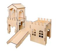 Folpus Maison en Bois pour Cochon d'Inde, Grotte, Habitat, Décoration, Intérieure pour Lapins, Château pour Gerbilles, Lemmings, Rats