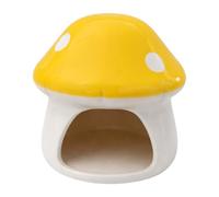 Folpus Maison en céramique en Forme de Champignon pour Hamster Nain, Jaune