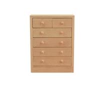 Folpus Mini Commode Miniature Armoire Tiroirs Meuble Maquette Bois Non Traité avec Deux Petits et Quatre Grands Tiroirs Adaptée aux Scènes de Maison de Poupée Dioramas Vitrines Loisirs Créatifs