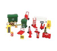 Folpus Mini panneaux de signalisation jouets panneau d'avertissement de rue jouets modèle, scène accessoires d'enseignement panneau de signalisation routière, 19 Pièces