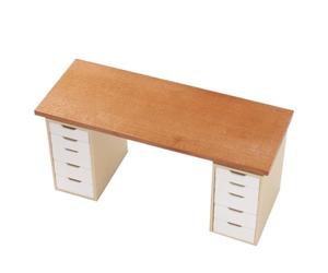 Folpus Miniature Cabinet Bureau avec Plateau Rectangulaire et Caissons à Tiroirs Aspect Réaliste Poignées Demi-Lune Matière PLA et Convient aux Dioramas de, Color to 2, Style to 2