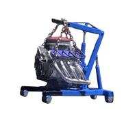 Folpus Modèle réduit de palan à moteur à l'échelle 1:64, ornement créatif de collection, mini-véhicule d'entretien pour atelier de réparation, A01 Blue W Engine