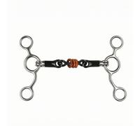 Folpus Mors Bri à Double Articulation en Acier Inoxydable avec Anneaux en Cuivre pour Chevaux pour Contrôle Précis et Confort Buccal, 135 Mm