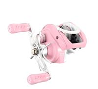 Folpus Moulinet de Pêche Électronique Doté de Puce de Freinage Numérique Construction Résistante en Nylon Composite Repose-poignée Ergonomique Design Anti, Rose Et Blanc, Main Droite