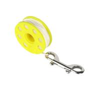 Folpus Moulinet de Plongée avec Clip pour Ligne Tressée en Nylon, de 20 M pour Apnée, et Exploration D'épaves, Jaune